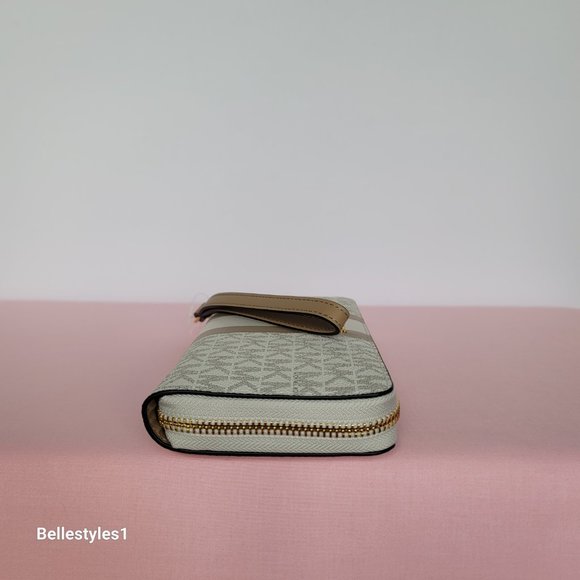 MICHAEL KORS Jet Set Travel Continental Signature Logo Colorblock Stripe Wallet - Picture 10 of 16